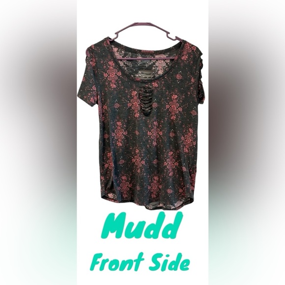 Women’s Mudd Size Large floral short sleeve top (NWOT) - Picture 1 of 5